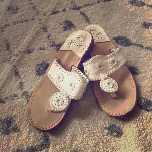 White Jack Rodgers Sandals | 7.5